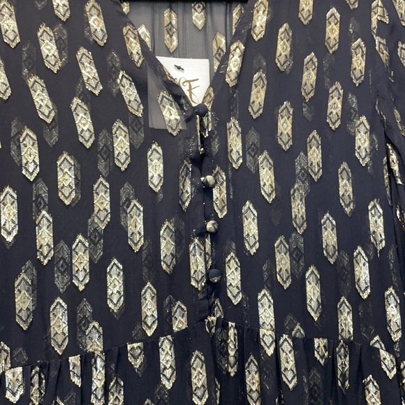 LoveShackFancy navy & gold brand new dress - Picture 6 of 9